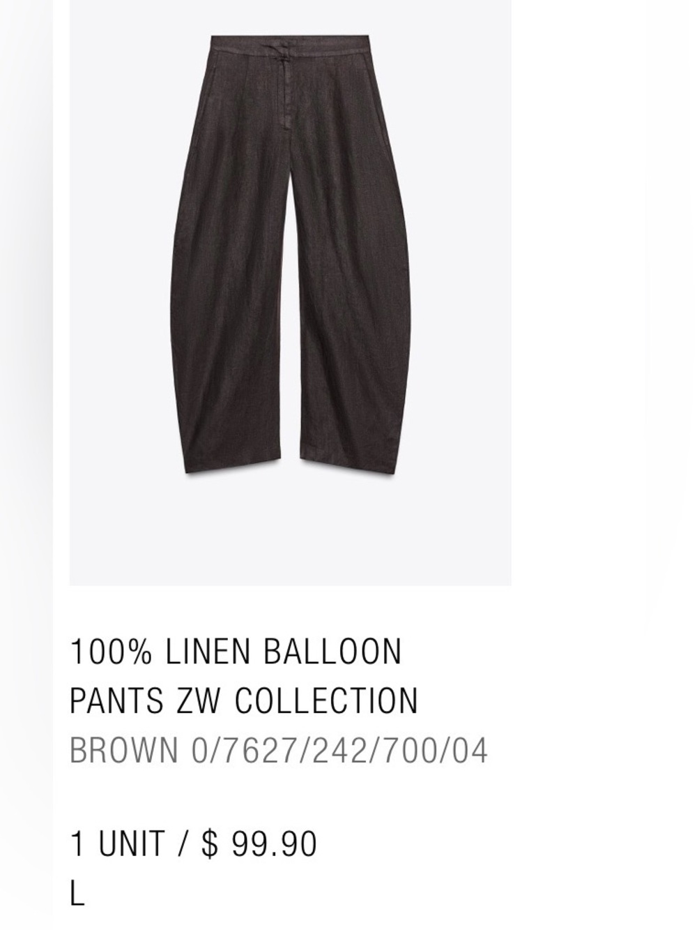 Zara linen balloon pants